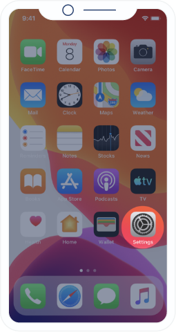 Open the Settings app from your iPhone home screen.