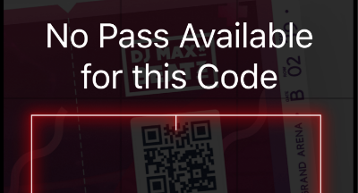 If the QR Code can’t be saved, you’ll get a notification saying “No Pass Available for This Code.”